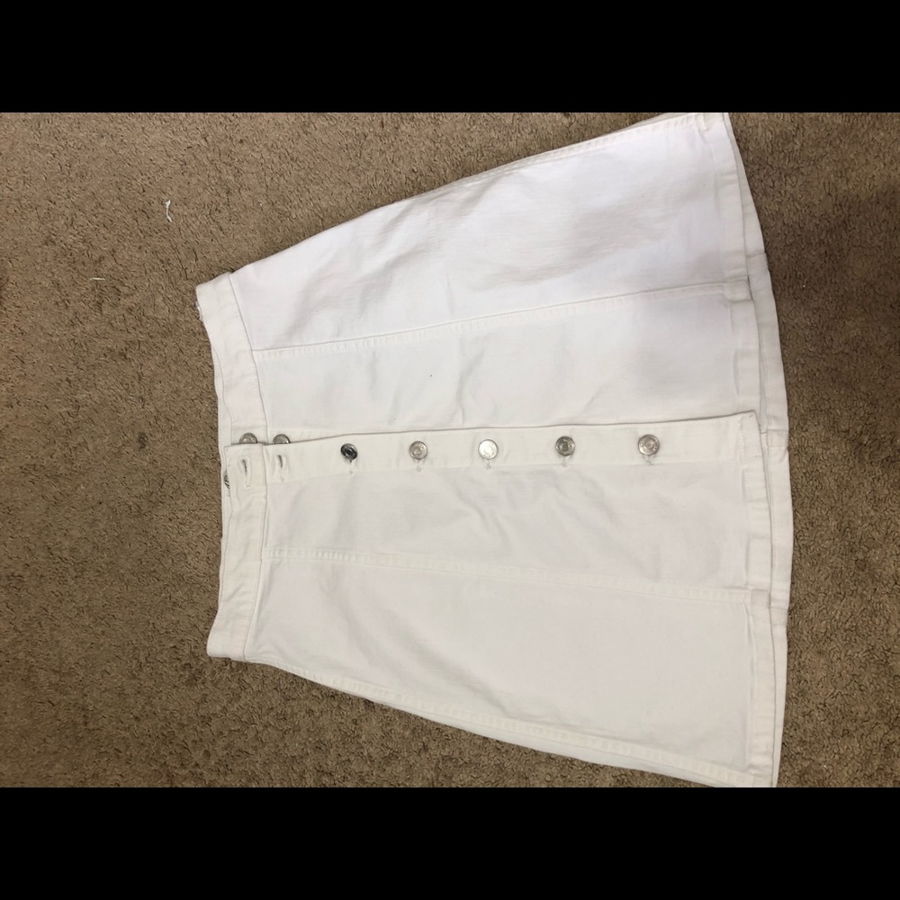 J Crew white jean skirt